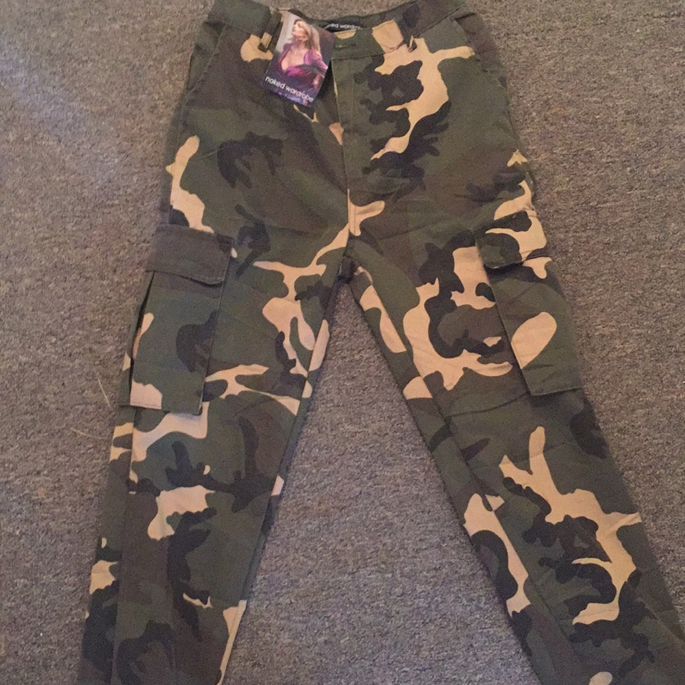 NWT Naked Wardrobe Cargo Camo Pants